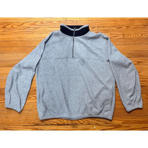 Vintage Bill Blass Menswear Fleece Pullover 1/4 Zip Grey Jacket Size XL RN 40330